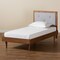 Baxton Studio Saul Mid-Century Light Grey Fabric Upholstered and Walnut Brown Finished Wood Platform Bed-Twin 191-11522-11158-ZORO - alternate 4